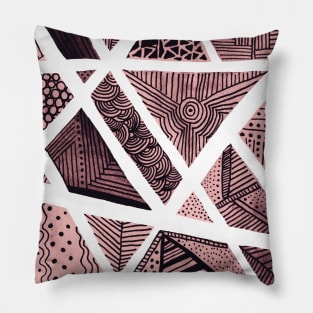 Geometric doodles - pink and black Pillow