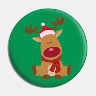 DEER CUTE SANTA Pin