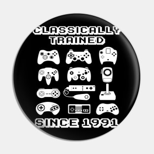 1991 Old School Video Game Theme Birthday Pin