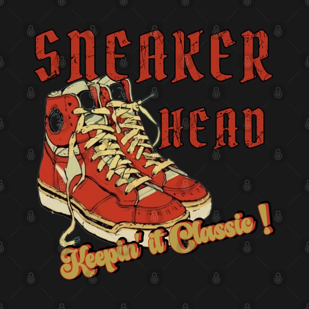 Vintage Style Sneaker Head-Keepin'it Classic by ARTSYVIBES111