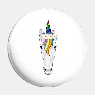 Unicorn with Flowers Pin