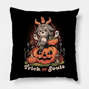 Trick or Souls - Evil Creepy Baphomet Halloween Gift Pillow