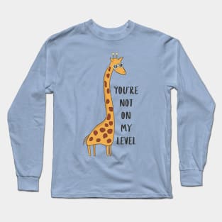 Not on my level Giraffe black and white funny quote Kids T-Shirt