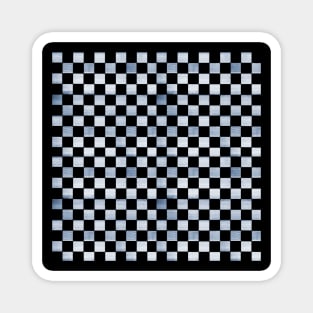 Black and Blue Checkered Wood Pattern Magnet