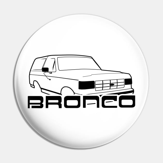 1987-1991 Bronco Front Side Black w/logo Pin by The OBS Apparel