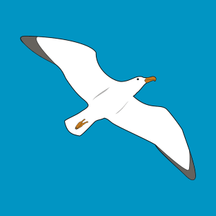 Seagull Flies High to Side T-Shirt