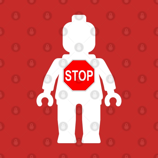Minifig with Stop Sign by ChilleeW