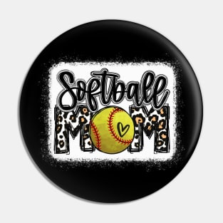 Softball Mom Leopard Pin