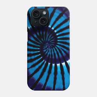 Cyan Purple Black White Spiral Tie Dye Phone Case