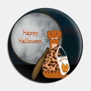 Oliver The Otter Posing In His Halloween Costume Pin