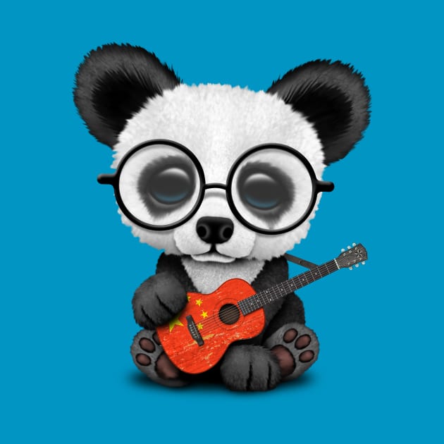 Baby Panda Playing Chinese Flag Guitar by jeffbartels