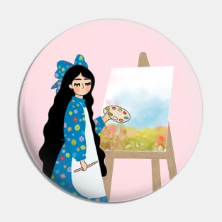 Painting girl Pin