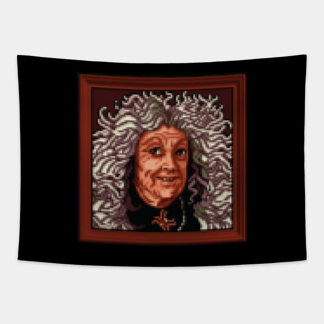 Grandmama Addams Portrait Pixel Art Tapestry by inotyler