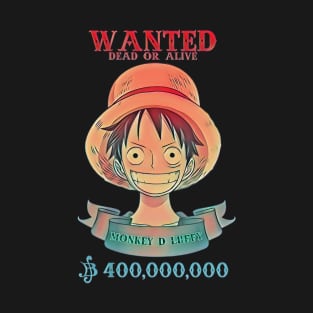 Wanted "DEAD OR ALIVE" Monkey D Luffy T-Shirt