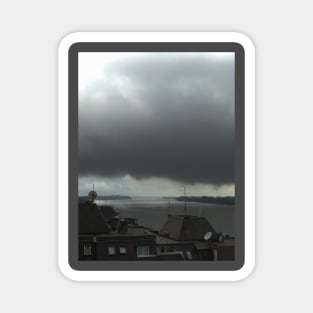 Stormy sky over Danube river with a panoramic view from the penthouse Magnet