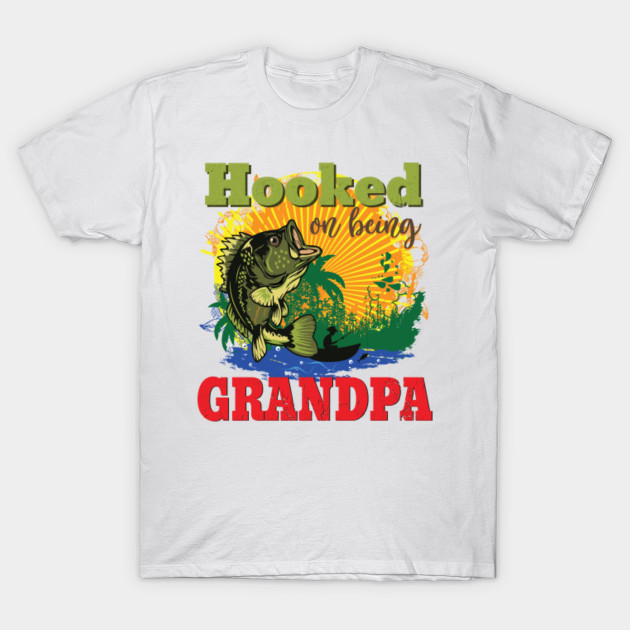 Download Cute Hooked On Being Grandpa Fishing T-Shirt - Fishing - T ...