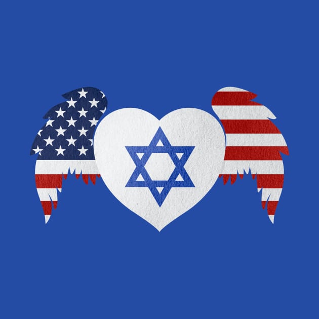 Israel And United States Winged Heart by ArtOnTheRun