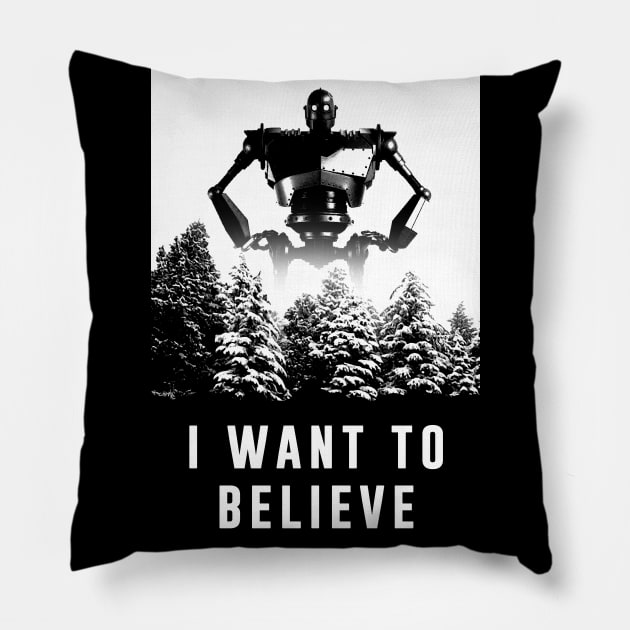 I want to believe Giant Robot Pillow by Meca-artwork