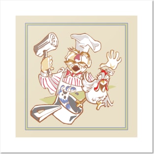 Kitchen Swedish Chef and chicken Art Board Print for Sale by