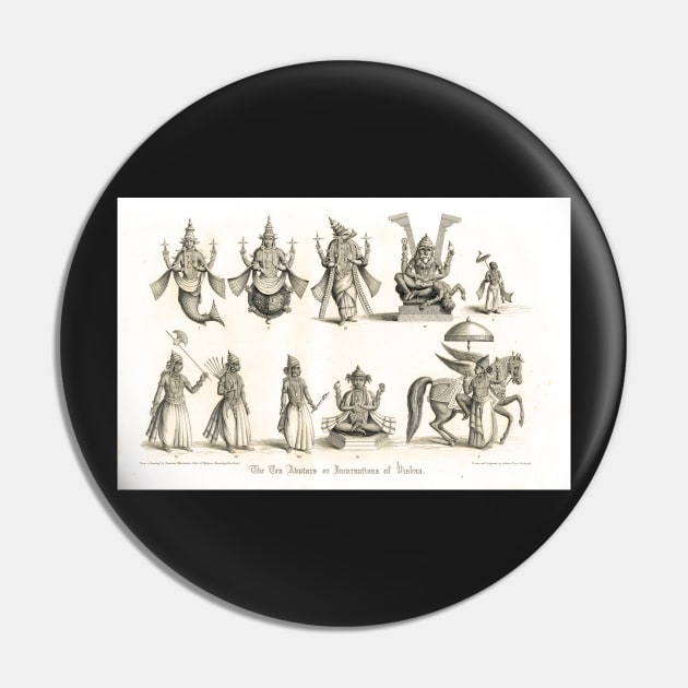 The 10 Avatars or Incarnations of Vishnu Pin by artfromthepast