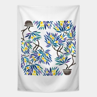 Lemon Bonsai Orange Tapestry