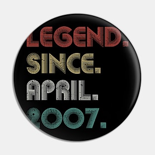 16 Years Old Vintage Legend Since April 2007 16th Pin