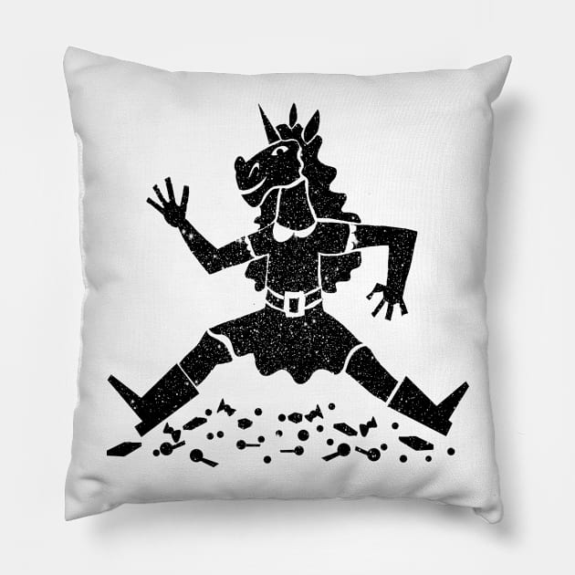 Halloween Candy Unicorn Girl Pillow by Thatssounicorny