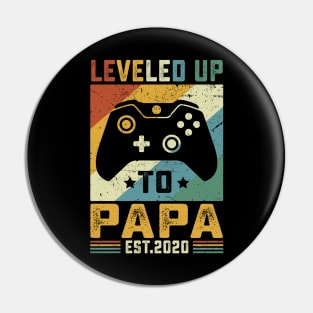 Vintage Leveled Up To Papa Est.2020 Pin