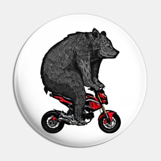 Big Bear on a Minibike Pin