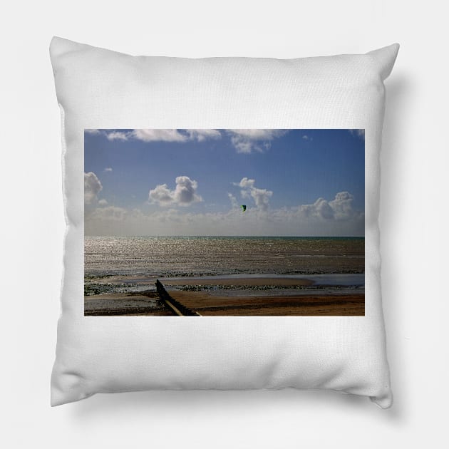 Angmering on Sea Beach Sussex England Pillow by AndyEvansPhotos