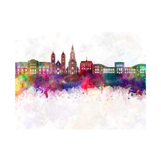 Bergen skyline in watercolor background T-Shirt