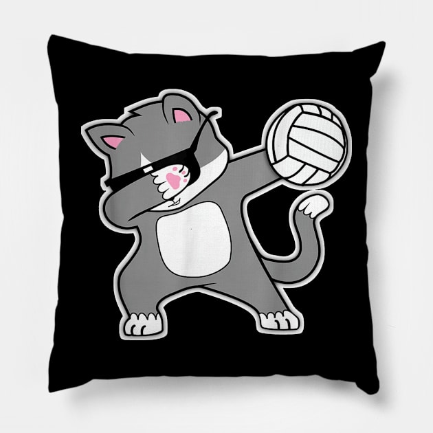 Dabbing Cat Volleyball Kitty Cats Sport Pillow by Activate