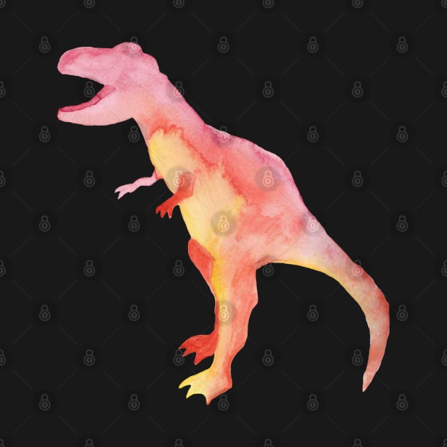watercolor t-rex dinosaur by SRSigs