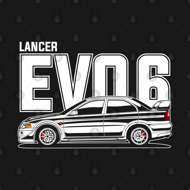 Lancer Evolution VI White Print by CreativeRAS