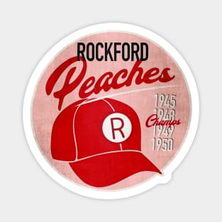 Rockford Peaches • AAGPBL Hat • Rockford, Illinois Magnet