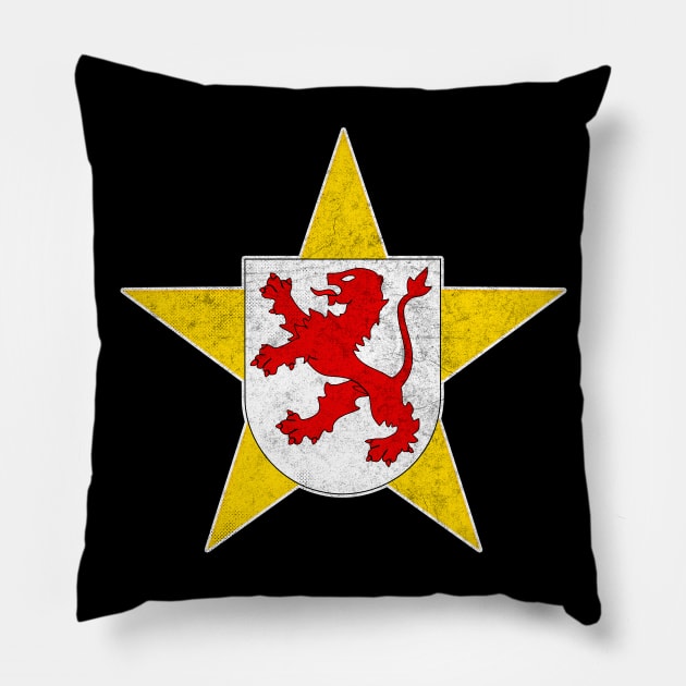 León / Vintage Style Spanish Flag Design Pillow by DankFutura