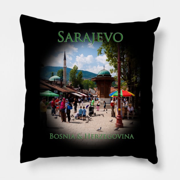 Sarajevo Pigeon Square Pillow by RaeTucker