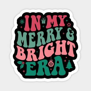 In My Merry And Bright Era Christmas Santa Xmas Groovy Retro Magnet