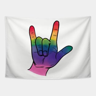 American Sign Language Pride Love Tapestry