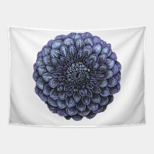 Blue and Purple Dahlia Flower Tapestry