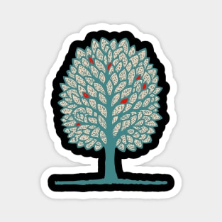 Psychedelic Folk Autumn Tree Magnet