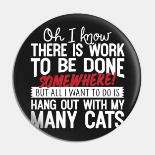 All I Want To Do Is Hang Out With My Cats Pin