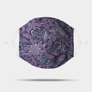 Purple Mask - Gorgeous Paisley Art in Shades of Purple and Lavender by Dibble Dabble Designs