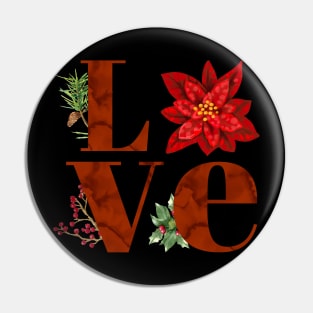 Christmas Love poinsettia Pin