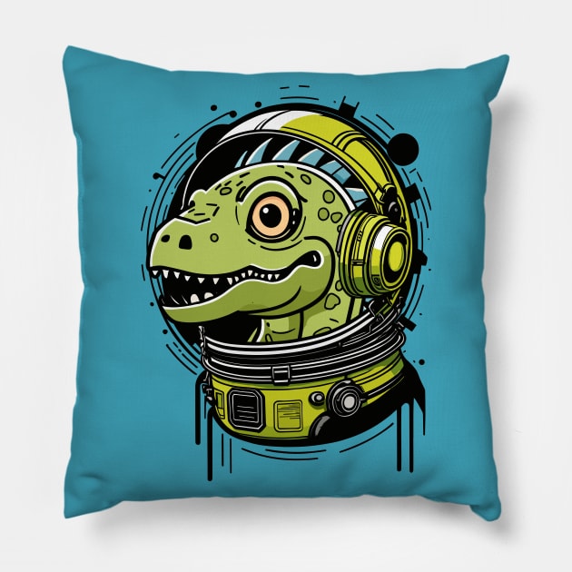 Astronaut Dinosaur Pillow by anderleao