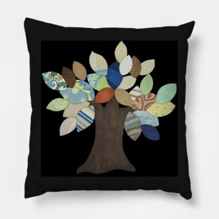 Silver Tree on Black Pillow