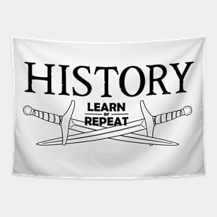 History: Learn or Repeat daggers black Tapestry