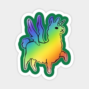 Majestically awesome llama - green Magnet