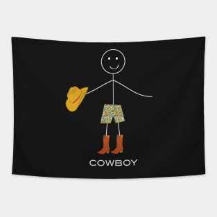 Funny Mens Cowboy Design Tapestry