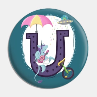 Letter U is for Unicorn - Cute Teachers Gifts Pin